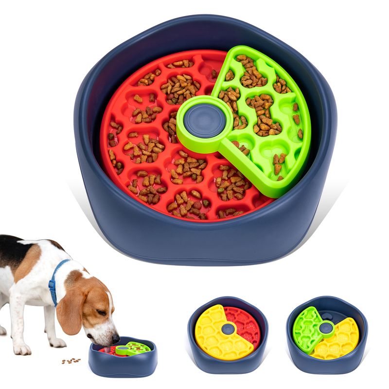 New Pet Feeder Bowl Dish Rotating Plate Puzzle Boredom Relief Slow Eating Training Dog Foraging Toy_voghion.com