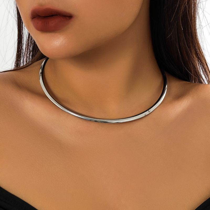 Hot Sales IngeSight.Z Punk Smooth Metal Round Torques Choker for Women Simple Gold Color Collar Necklace Party Jewelry Gift_voghion.com