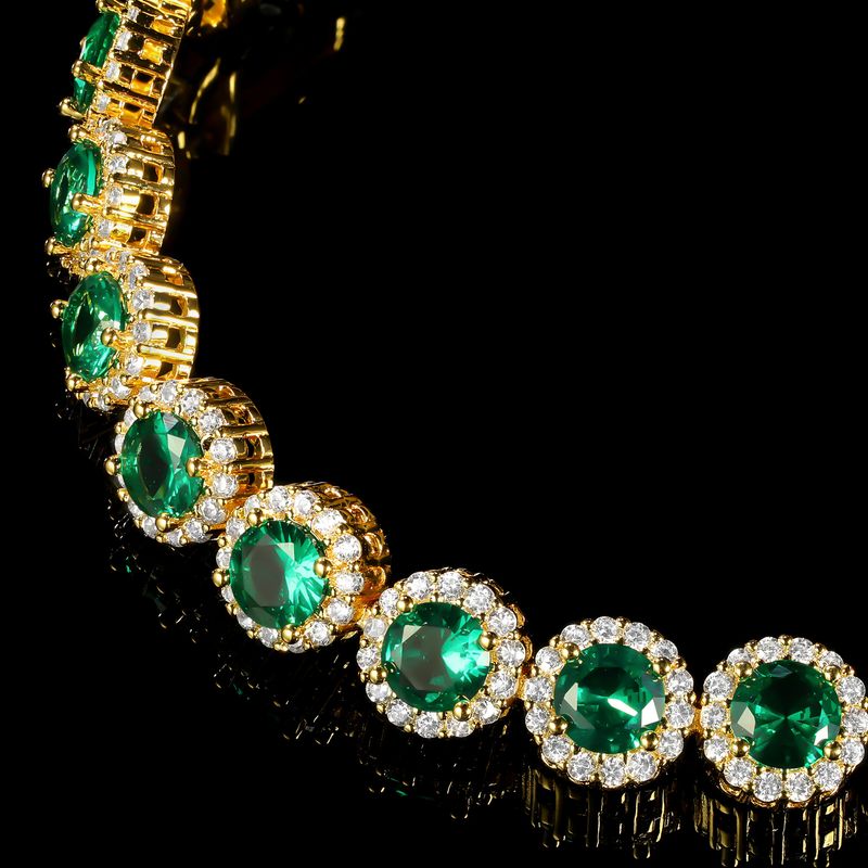 Pulseira de tênis elegante feminina com pedras de zircônia e fecho em formato de 8, 8 mm de largura, tom dourado, tamanhos ajustáveis de 6,5 a 8,5 polegadas_voghion.com
