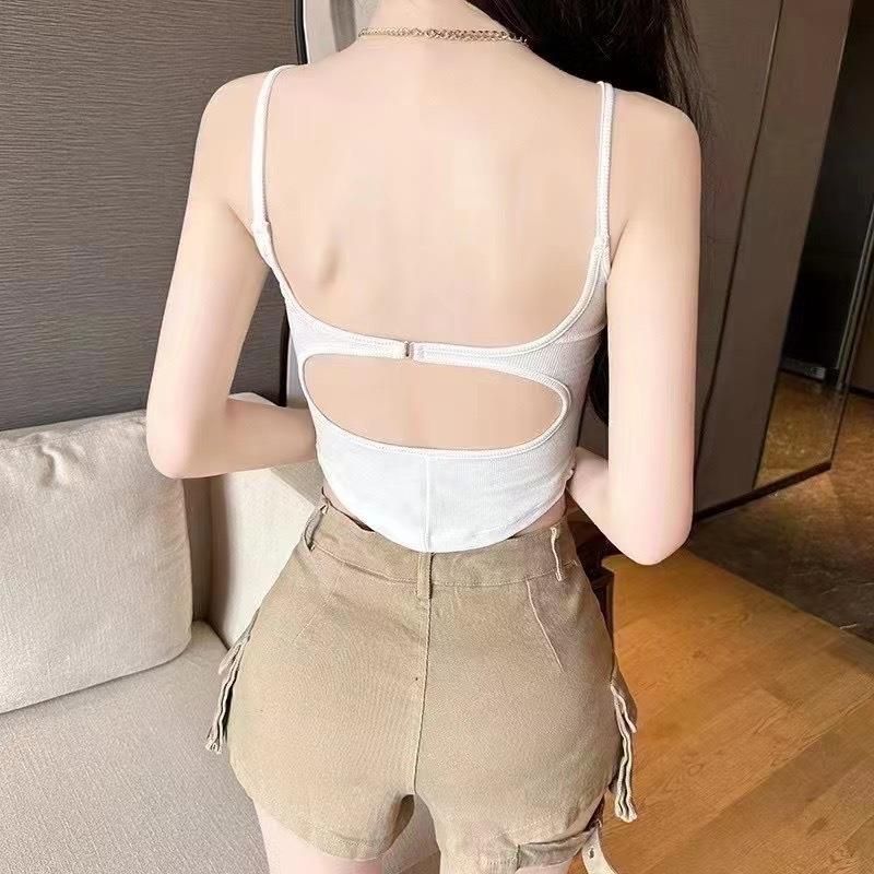 Rückenfreies Bralette mit Schnürung für Damen – Sexy Camisole-Top mit Riemchen und integriertem BH (4 Farben, dehnbare Baumwolle, vielseitig kombinierbar)_voghion.com