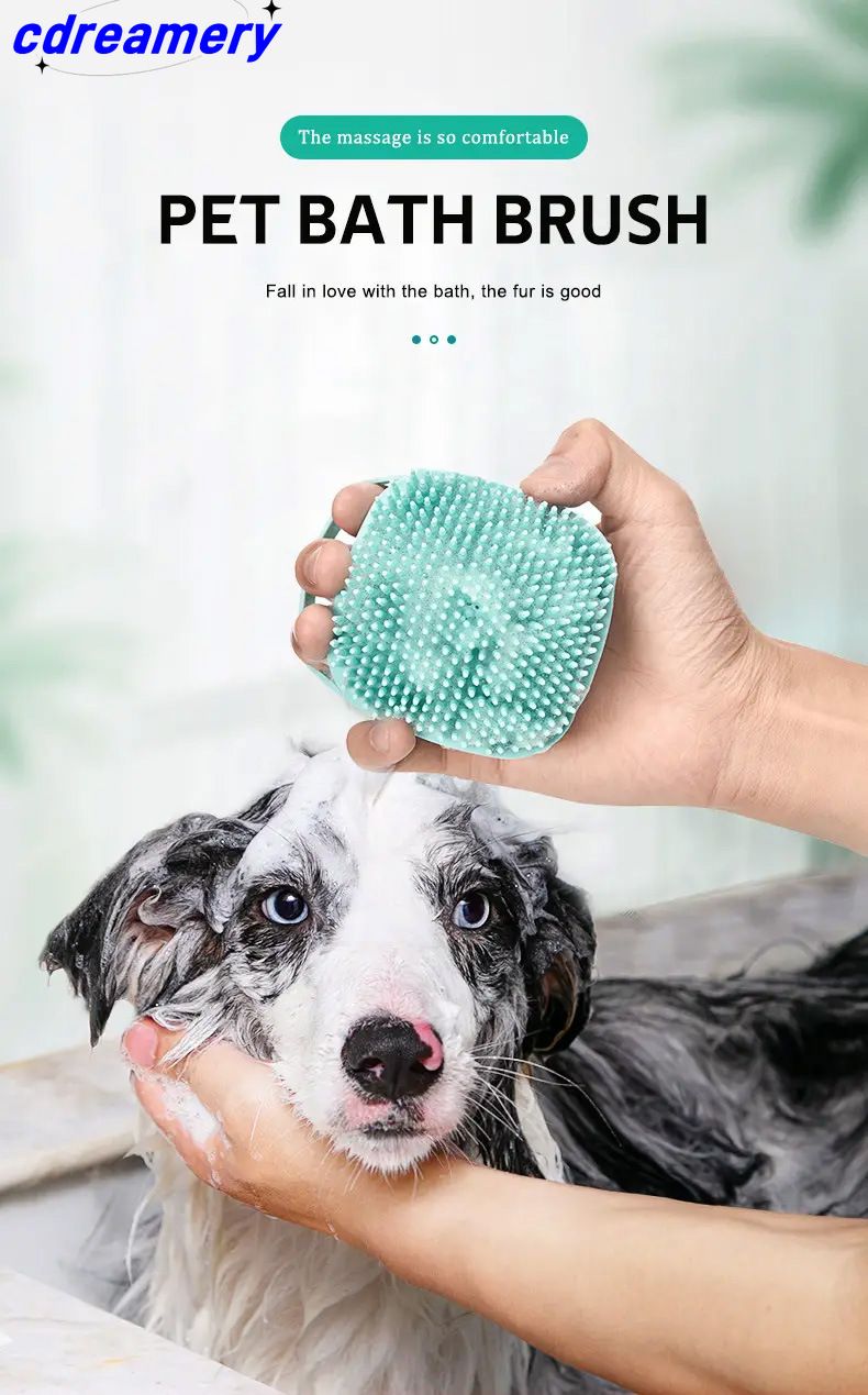1pcs Bathroom Puppy Big Dog Cat Bath Massage Gloves Brush Soft Safety Silicone Pet Accessories For Dogs Cats Tools Mascotas Products_voghion.com