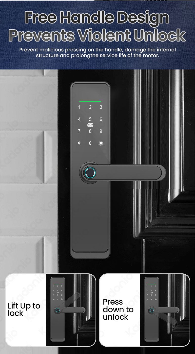 Smart lock graffiti vingerafdruk slot semi-automatische afstandsbediening lange batterij appartement anti-diefstal wachtwoord alles vergrendeld_voghion.com