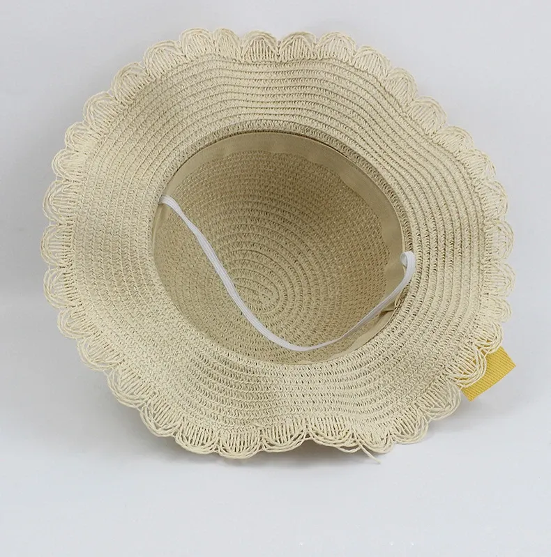 Offre spéciale 2 pièces enfants paille et épaule ensemble extérieur filles casquette d'été mignon nœud voyage plage chapeau de soleil sac_voghion.com