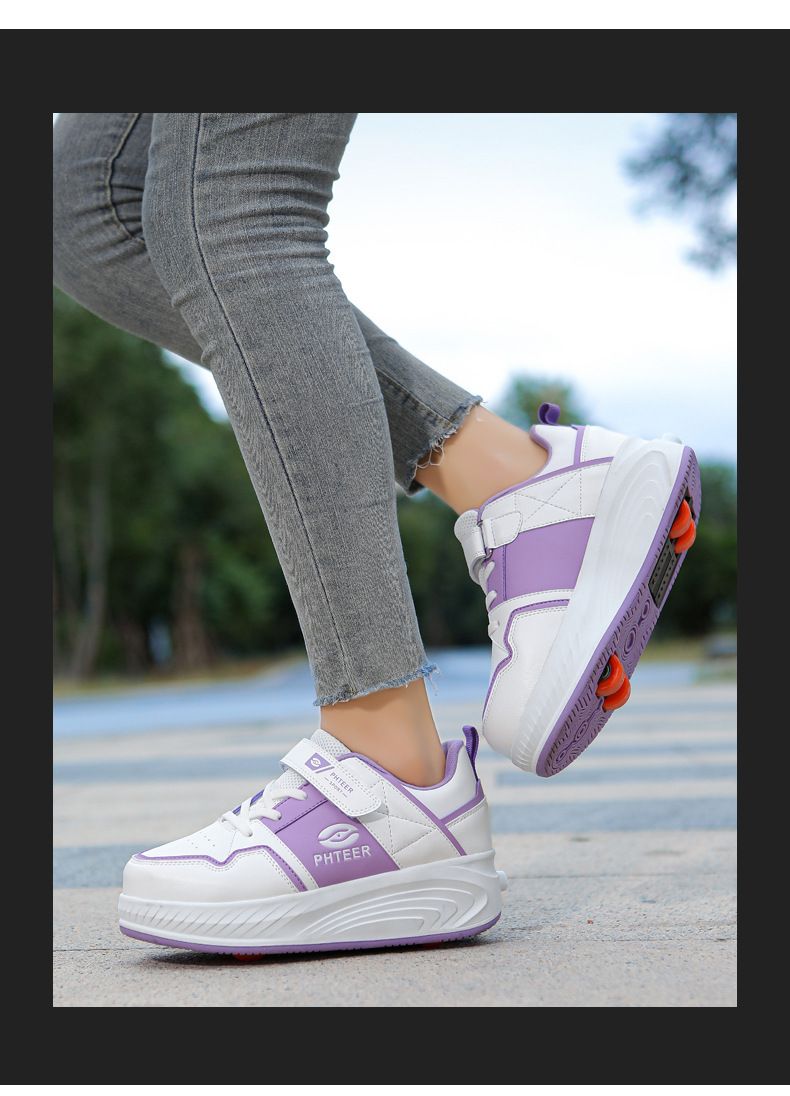 Heelys Kinderschoenen Vierwieler Studentenversie Sportschoenen Dubbele Rij Goedkope Heren- en Damesschaatsen Vliegende Schoenen Met Wielen Kinderschoenen_voghion.com