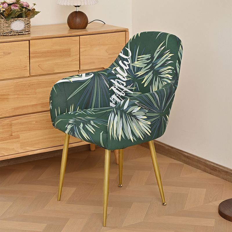 Arc Shaped Printed Milky Silky Stretch Chair Cover Four Seasons Universal Dining Table Arc Chair Cover_voghion.com