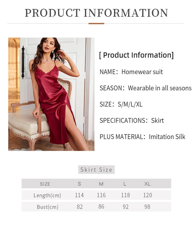 Lingerie in stile Daenerys per donna, in seta ghiacciata, da indossare in casa, alla moda estiva, con spalline sexy, camicia da notte_voghion.com