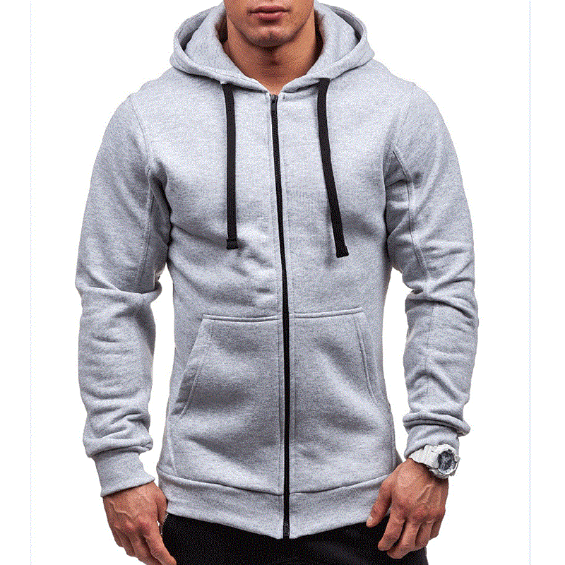 Felpa con cappuccio in cotone da uomo autunno-inverno con cappuccio e zip intera_voghion.com