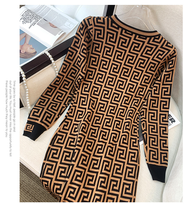 Langärmeliges Strickkleid für Damen_voghion.com