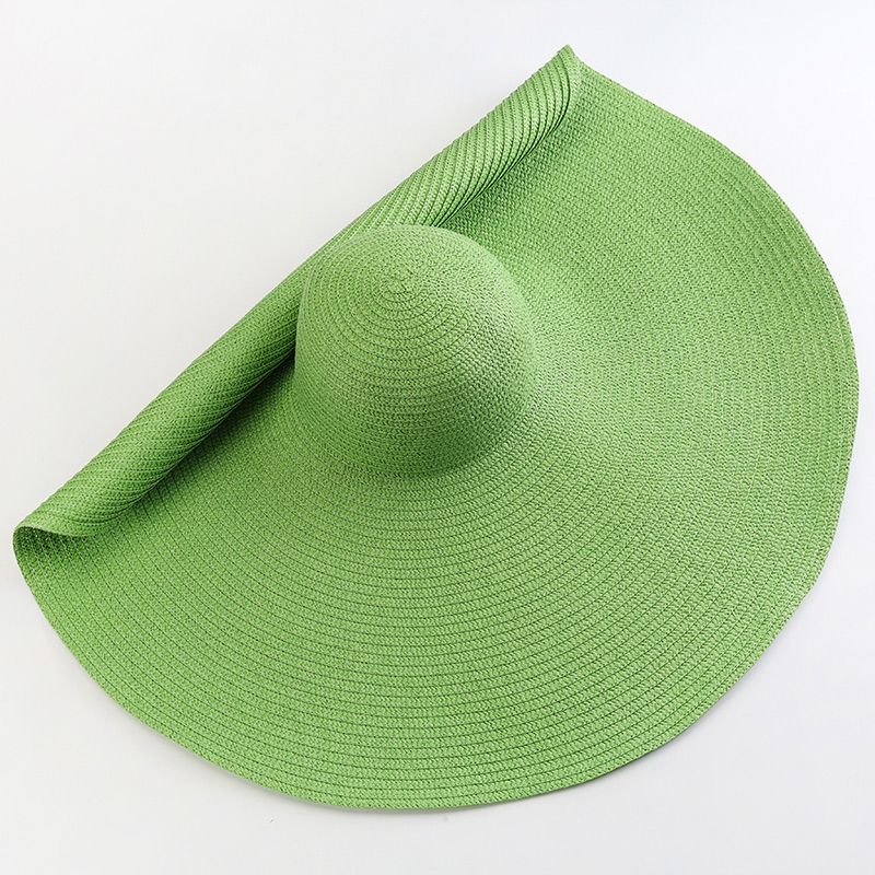 Vendita calda pieghevole da donna oversize floppy paglia 70 cm di diametro grande tesa cappelli estivi da sole Panama viaggio spiaggia cappello all'ingrosso_voghion.com