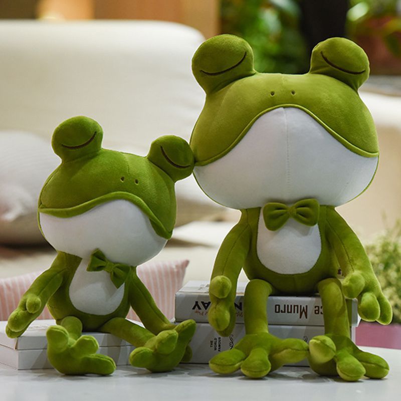 Soft Frog Plush Adorable Stuffed Animal Toy Ideal For Kids Cuddly Bedtime Pillow_voghion.com