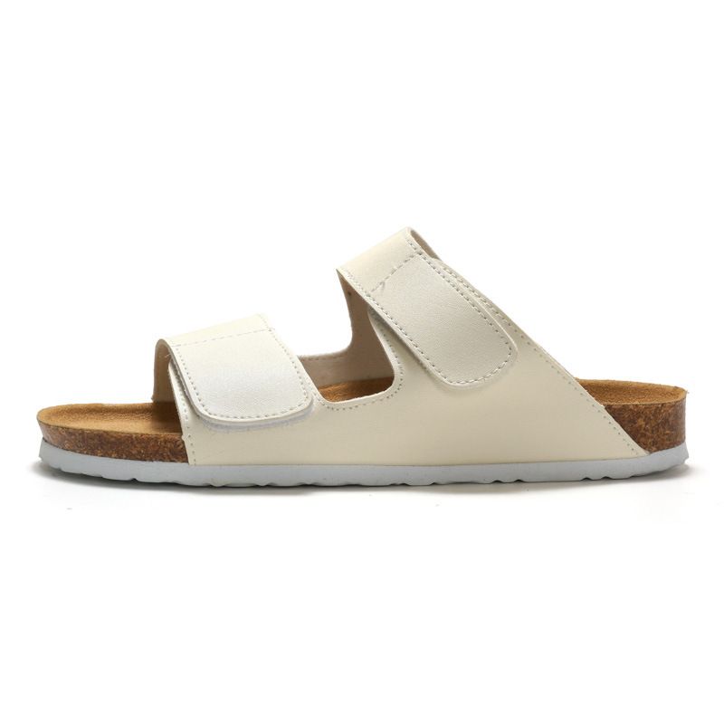 RUIZUSTOCK Cork Slippers Trendy Student One-Strap Double Strap Men's Beach Shoes Nubuck Leather_voghion.com