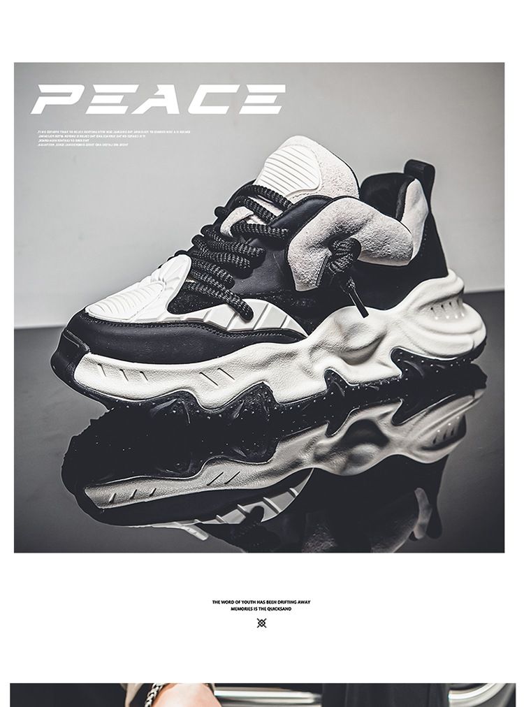 Scarpe sportive alla moda e alla moda per papà, con suola spessa, per studenti casual autunnali, con elastico in corda per adolescenti,_voghion.com