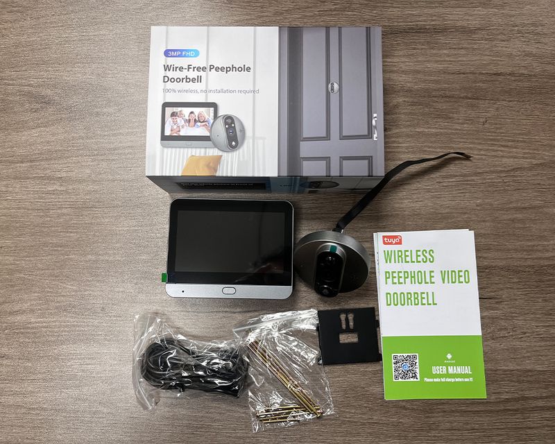 3MP Smart Life Tuya 1080P WiFi Doorbell Eye Peephole Camera 5000mAh Battery PIR Motion Detector IR Alexa Google Digital_voghion.com