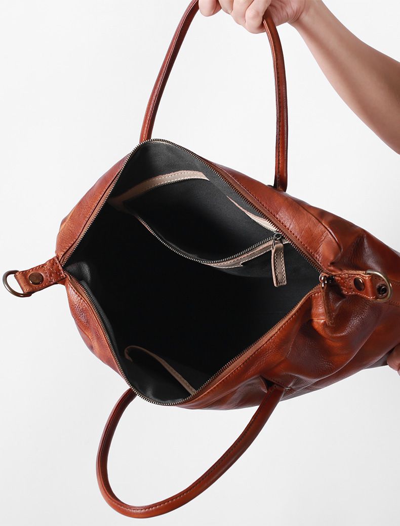 Genuine Leather Hand-held Men's Briefcase, High-end 16-inch Computer Bag, High-end Feel, Single-shoulder Crossbody Bag, Vegetable-tanned Retro_voghion.com