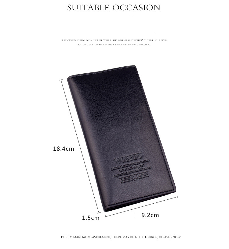 Affaires Long hommes portefeuille Vertical en cuir sac à main homme pochette portefeuilles hommes femmes argent porte-carte poche multifonction haut_voghion.com