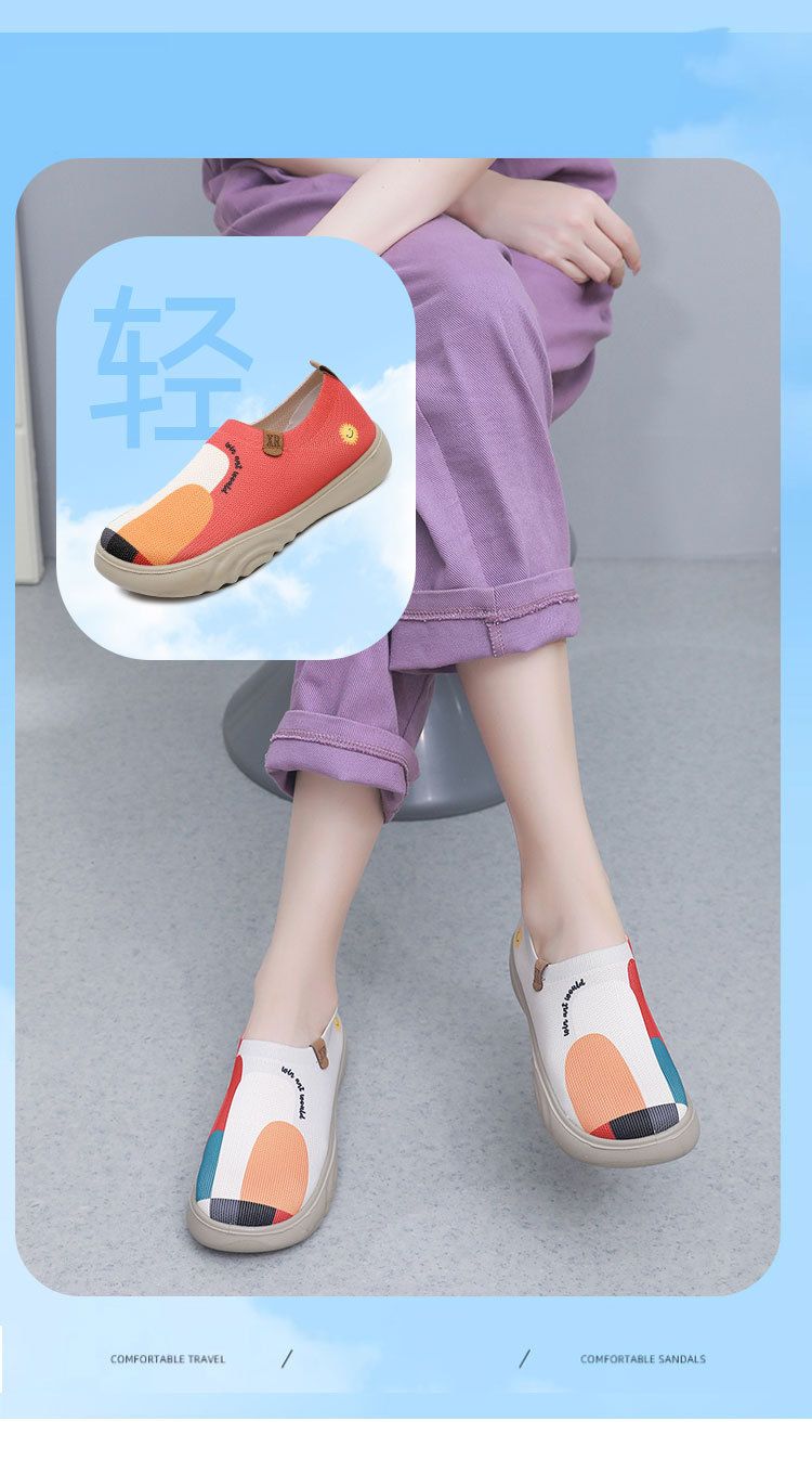 Neue Damenschuhe aus altem Peking-Stoff, trendige, bemalte Freizeitschuhe, weiche Sohle, weiche Oberfläche, fliegendes Weben, dicke Sohle, einpedalige Einzelschuhe_voghion.com