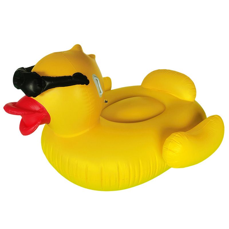 Sunglasses Duck Pool Float - Oversized Inflatable Duck Lounger For Adults, Fun Ride-On Water Float_voghion.com
