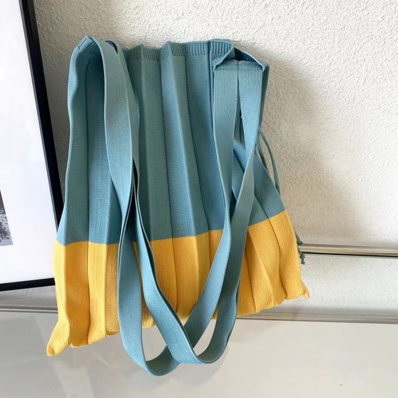Borsa a tracolla da donna con design di nicchia, borsa a tracolla in maglia a contrasto di colore, borsa a mano, borsa a mano, borsa a mano_voghion.com