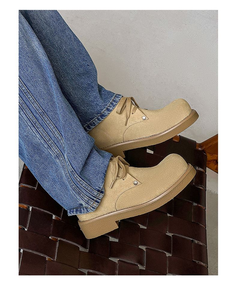 Chaussures pour hommes, bottes Martin en cuir véritable, style rétro, en daim de vache, à grosses têtes, bottes de travail pour hommes, bottes courtes_voghion.com