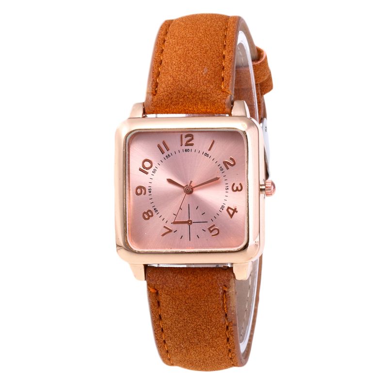 Yamaler orologio da polso analogico al quarzo analogico da donna con cinturino in pelle quadrante quadrato con numeri arabi_voghion.com
