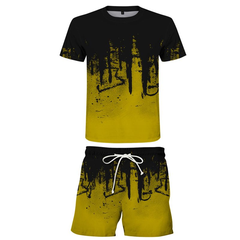 Men's and Women's Set 3D Digital Printed T-shirt Fashion Casual Inkjet Pattern_voghion.com