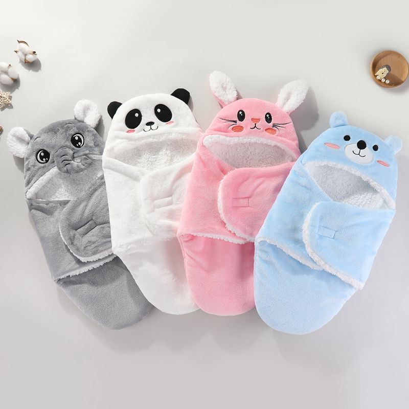 Sacos de dormir suaves para bebés, mantas cálidas para bebés recién nacidos de otoño e invierno, saco de dormir de franela con dibujos animados para bebés de 0 a 9 meses_voghion.com