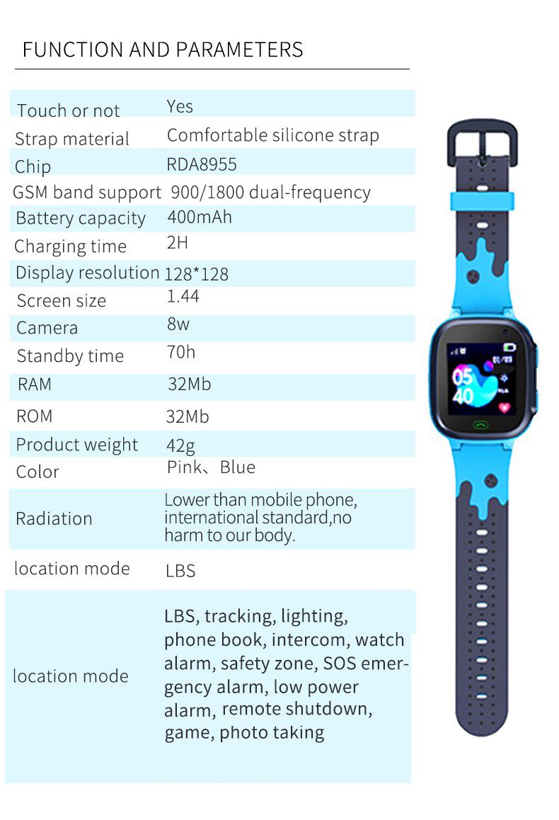 Q15 2g SIM Card, Anti Loss SOS Call, GSM LBS Location, Children's Smartwatch_voghion.com