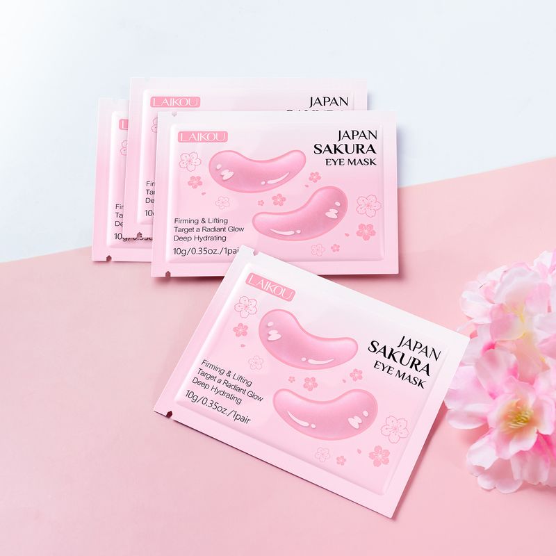 Máscara labial e para os olhos Laikou, 8 conjuntos de 5 peças, máscara hidratante para os lábios e para os olhos_voghion.com