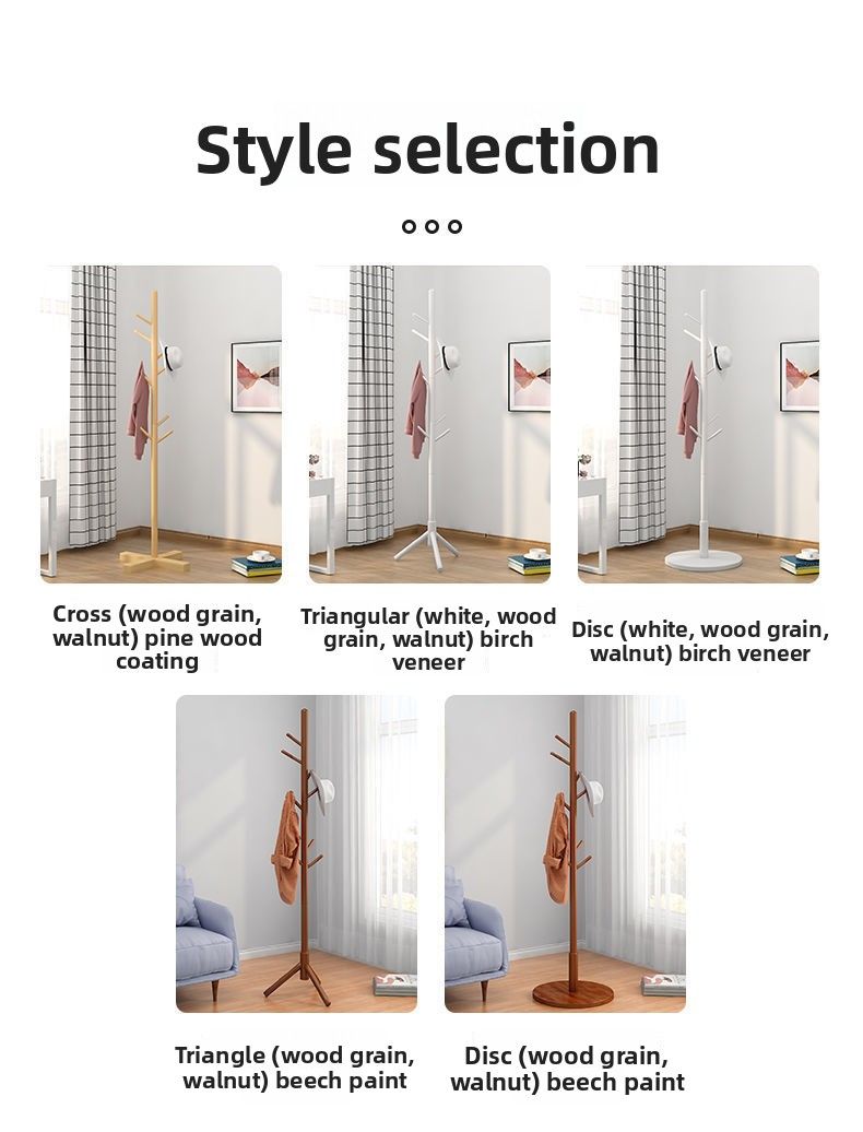 Cabide de chão de madeira maciça para quarto, vertical, casa, simples, para secar roupas, cabide para pendurar_voghion.com