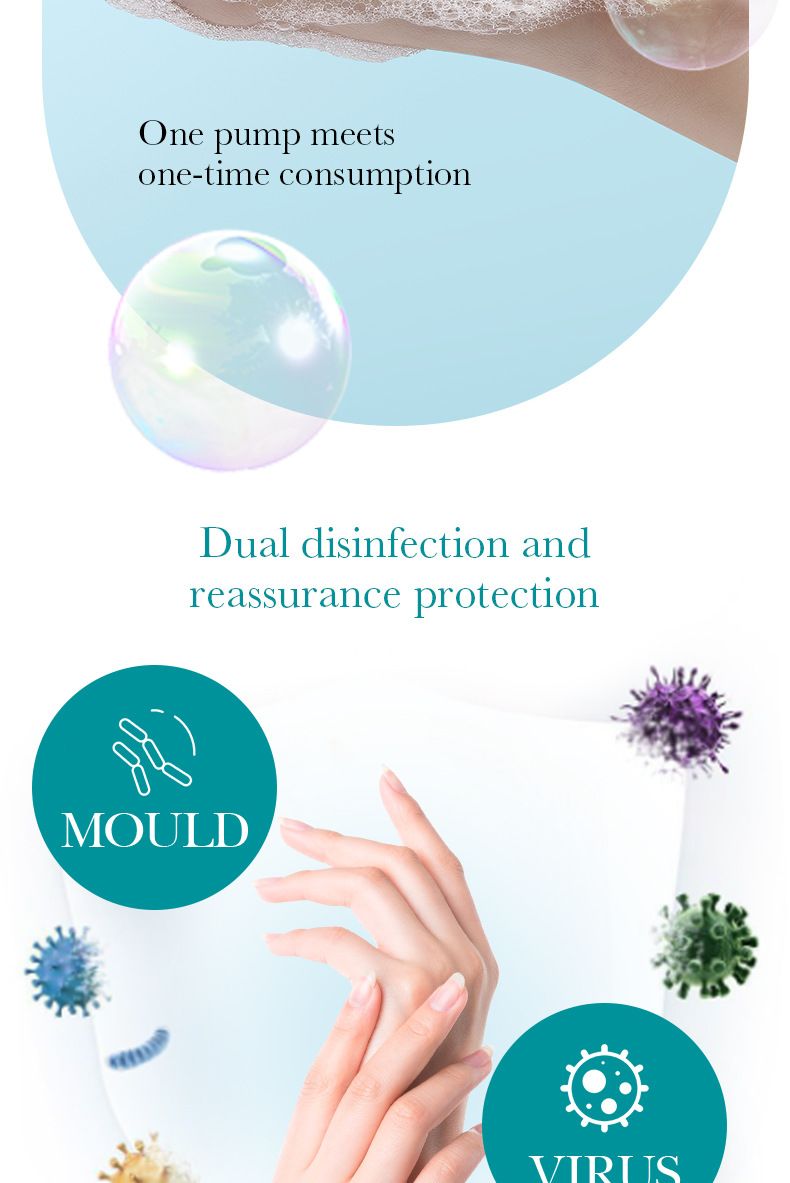 SADOER Désinfectant pour les mains 500 g Mousse bactériostatique nettoyante hydratante Désinfectant bactériostatique pour les mains_voghion.com