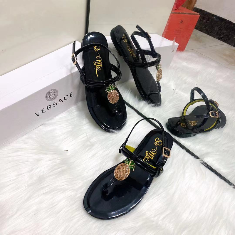 Women's hardware buckle women's slippers Fashion summer sandals_voghion.com