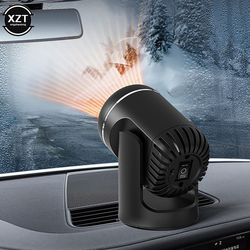 Riscaldatore elettrico portatile per auto 12V/24V 2 in 1, riscaldamento rapido, ventola di raffreddamento, asciugatrice per parabrezza, sbrinatore e disappannatore_voghion.com