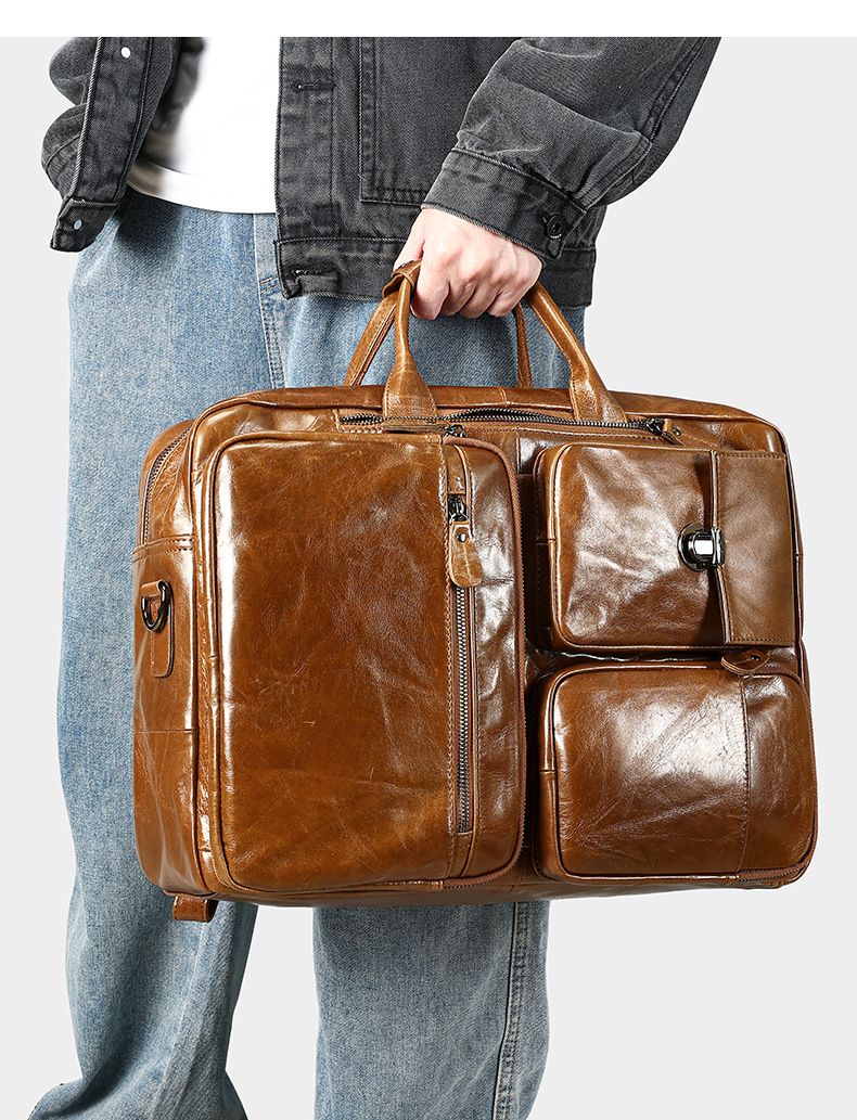Maletín de negocios para hombre Marute, nuevo maletín de cuero de vaca para hombre, de 16 pulgadas, multifuncional, para ordenador de negocios, bolso de mano de cuero de vaca para hombre._voghion.com