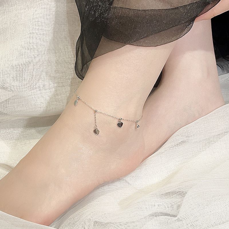 Cavigliera in argento puro da donna, semplice, elegante, sexy, con nappa, a forma di cuore, gioiello da fata, regalo per la migliore amica_voghion.com