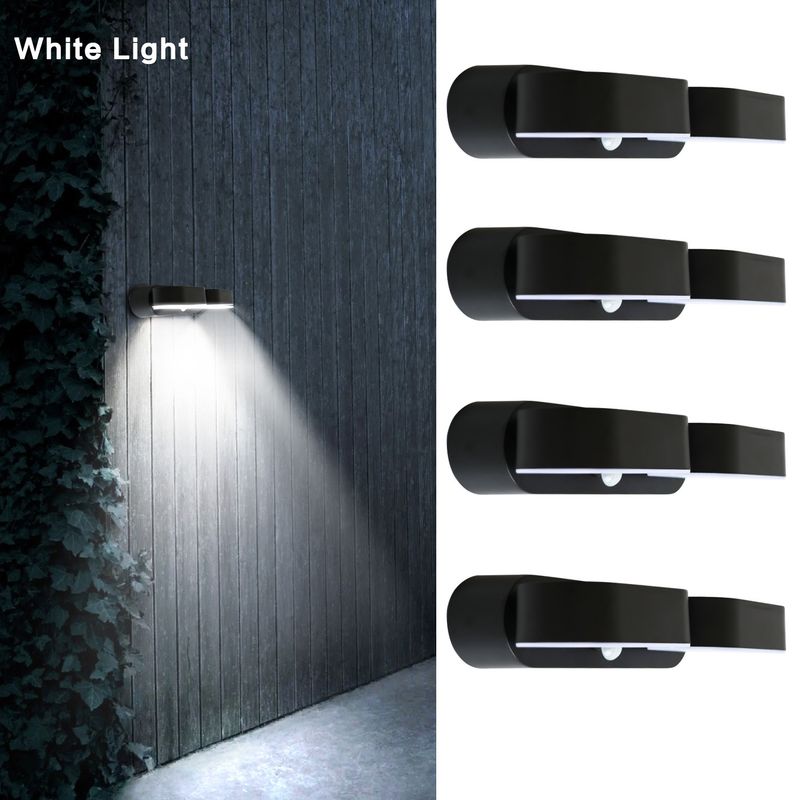 10W Solar Wall Light, White LED Outdoor Sconce For Garden & Villa – Adjustable Brightness, ABS Housing Dusk-to-Dawn Sensor_voghion.com