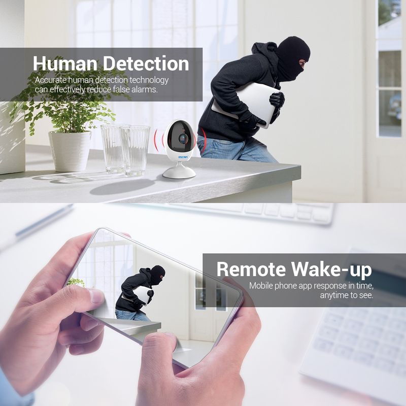 QF006 3MP 1296P HD Vnitřní bezdrátová PTZ IP kamera IR noční vidění AI detekce humanoidů domácí zabezpečení CCTV monitor, typ zástrčky: americká zástrčka (bílá)_voghion.com