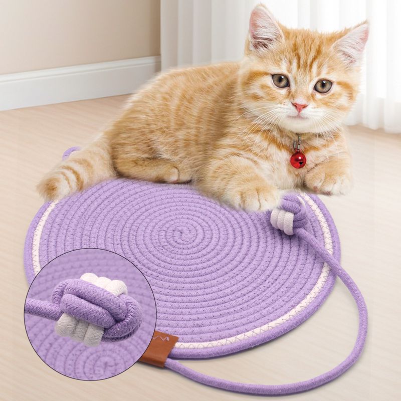 Tappetino da arrampicata per gatti con artigli, in corda di cotone intrecciata, lavabile, anti-perdita di pelo, per animali domestici_voghion.com