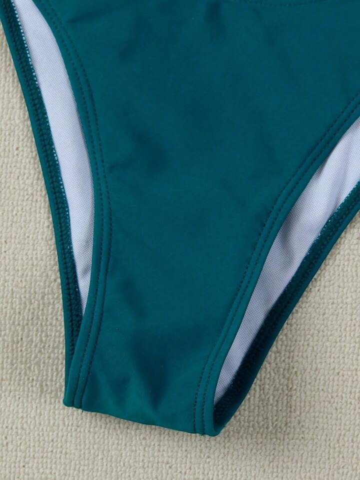 Novo biquíni sexy de cor sólida, sem alças, dividido, maiô feminino, 2024_voghion.com