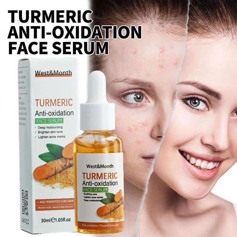 Suero blanqueador facial de cúrcuma Suero antioxidante de cúrcuma Suero corrector de manchas oscuras de cúrcuma Jabón de aceite de cúrcuma para iluminar el rostro_voghion.com