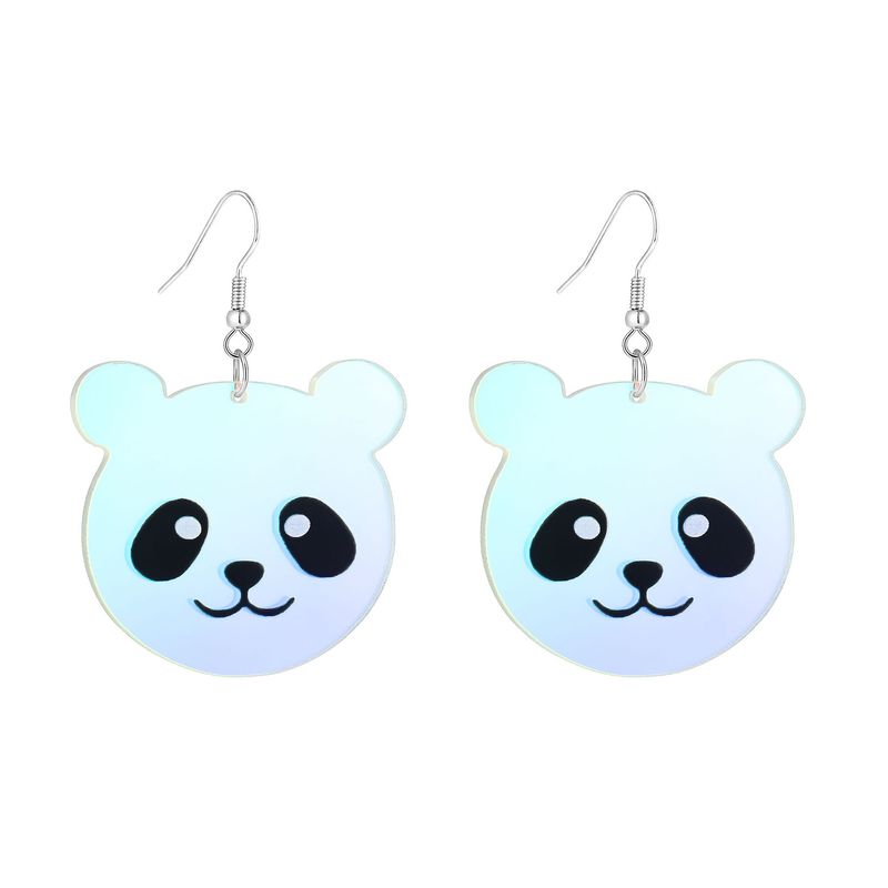 Nuovi orecchini a forma di panda in acrilico ecologico semi-gestiti e laser, carini, in stile cartone animato_voghion.com