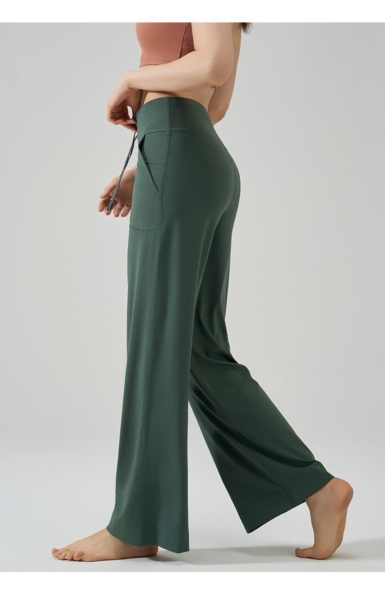 NT Barely There High Waist Drawstring Sports Wide Leg Women Loose Gym Long Running Slim Fit Yoga Pants_voghion.com