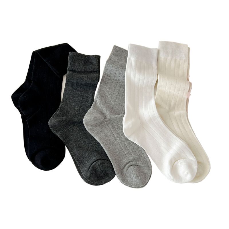 Summer Thin Breathable Women's White Mesh Ballet Style Slouch Vertical Striped Long Tube Socks_voghion.com