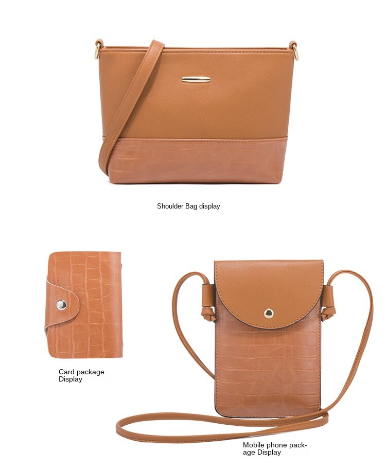 Borsa a tracolla Nuova borsa a tracolla alla moda e alla moda Borsa da donna a quattro pezzi con motivo a coccodrillo retrò_voghion.com