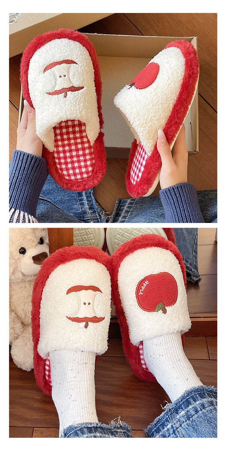 Zees Cartoon Cotton, Sapatos de maternidade quentes de pelúcia arco-íris para uso interno no outono e inverno, pantufas de casal com forro de lã para_voghion.com