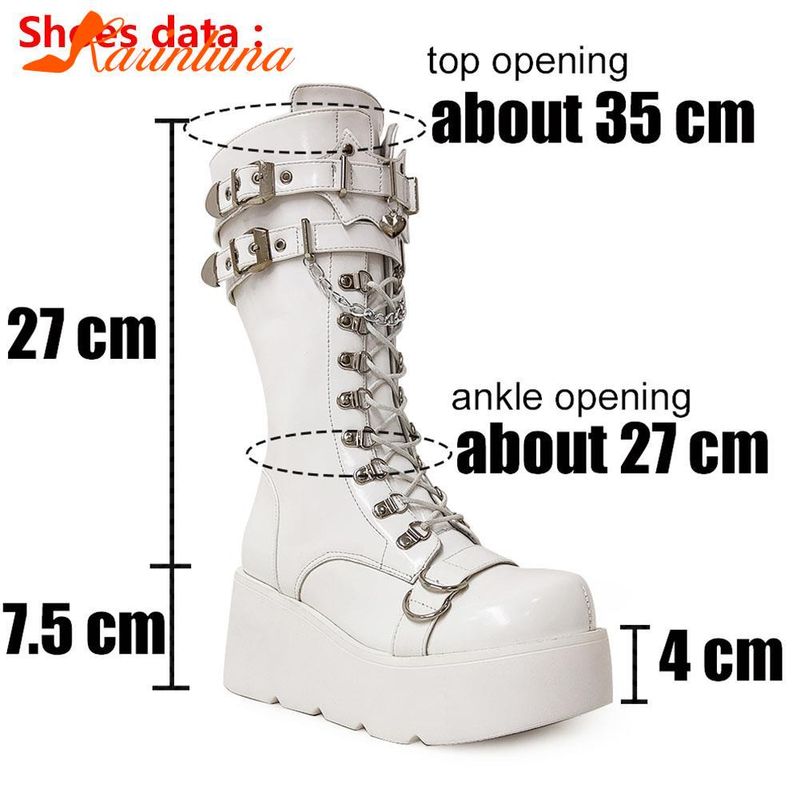 Punk Gothic Style Platform Mary Jean Shoes New Fashion Brand 2023 Spring Summer Round Toe Buckle-Sandals Boot Party Role-Play_voghion.com