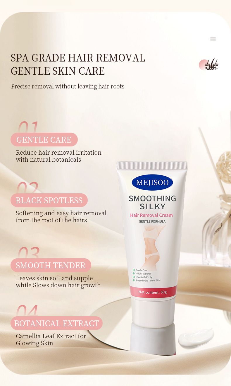 MEJISOO Depilatory Cream For Legs, Underarms & Arms – Gentle Hair Removal Cream With Moisturizing Formula, Fast & Painless, 60g_voghion.com