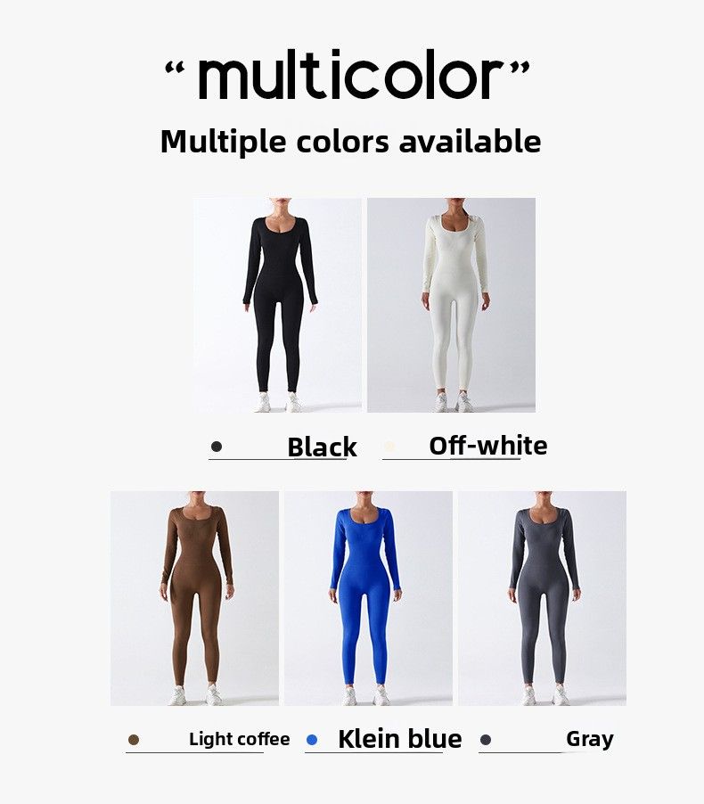 Clearan No Returns Seamless Yoga Integrated Sports Training Fitness Suit High Elasticity Tummy Control Shaping_voghion.com