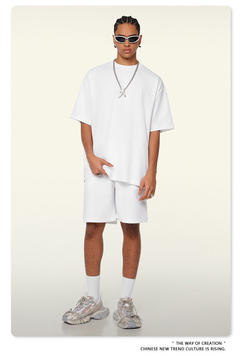 Herren 2024 Frühjahr und Sommer 280G Basic-Shorts, lockere Fünf-Punkt-Hosen der Jugendtrendmarke, Sommer-Herren-Shorts_voghion.com