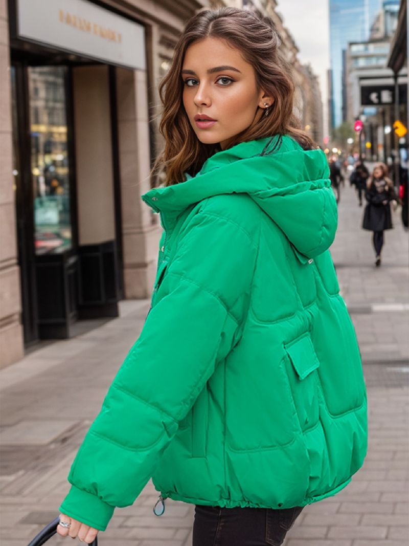 girl Girl 2025 Hooded Down Jacket Women's New Short Winter Korean Style Plus Size Thickened Multi-Pocket Cotton Coat Trendy_voghion.com