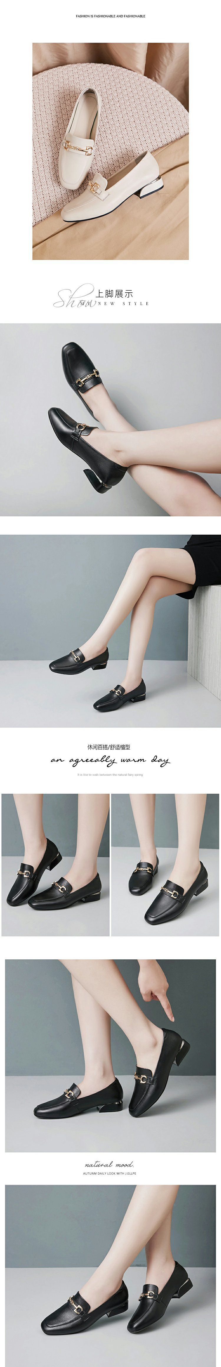 Loafers Full Cowhide Chunky Heel British Oversized Shoes_voghion.com